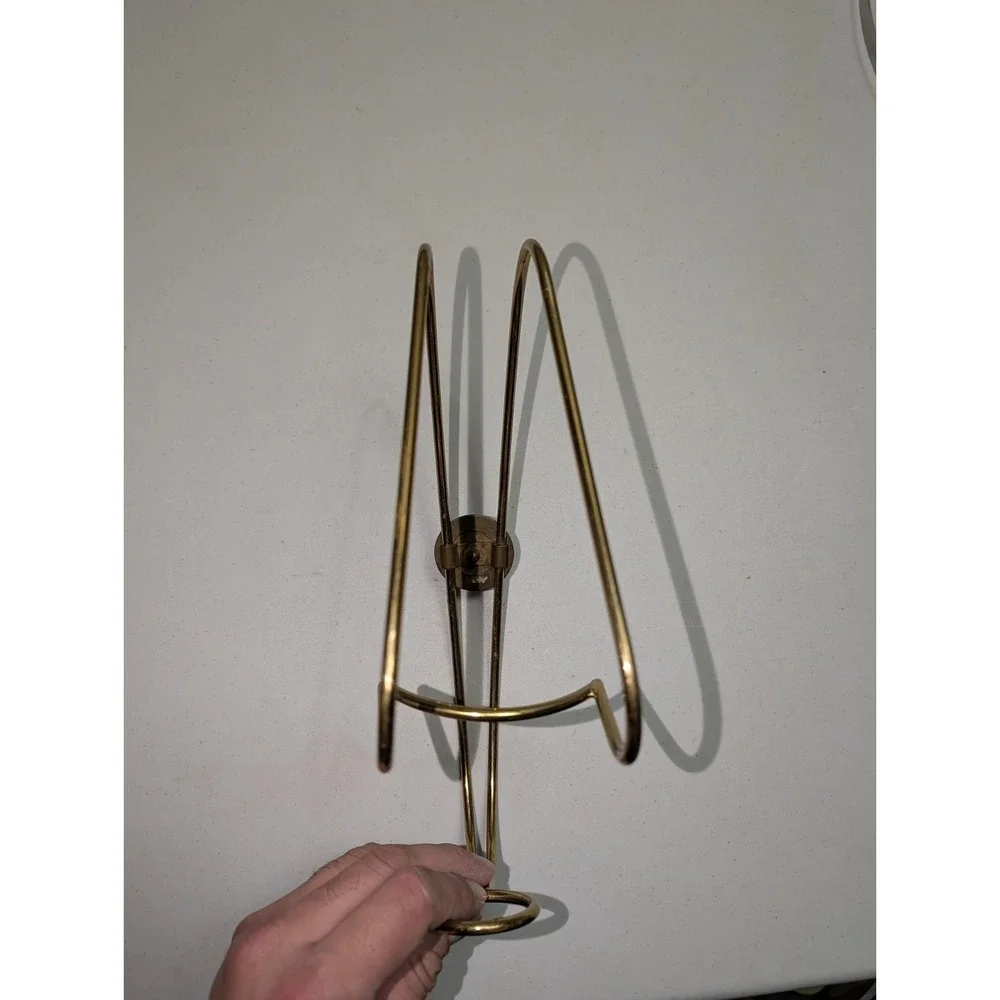 Vintage‎ Brass Wire Wine Caddy Bottle Holder Chariot Emblem Bar Decor